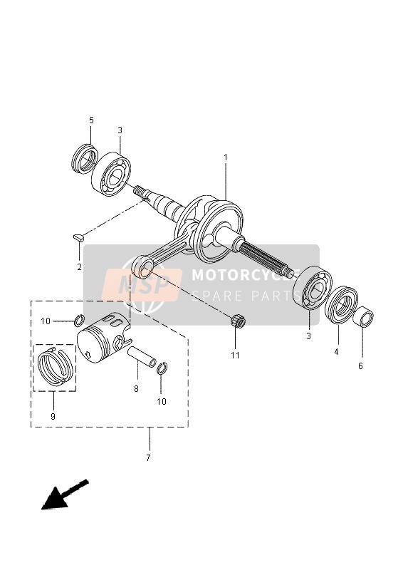 3VLE16361000, Piston (0.50mm O/s), Yamaha, 0